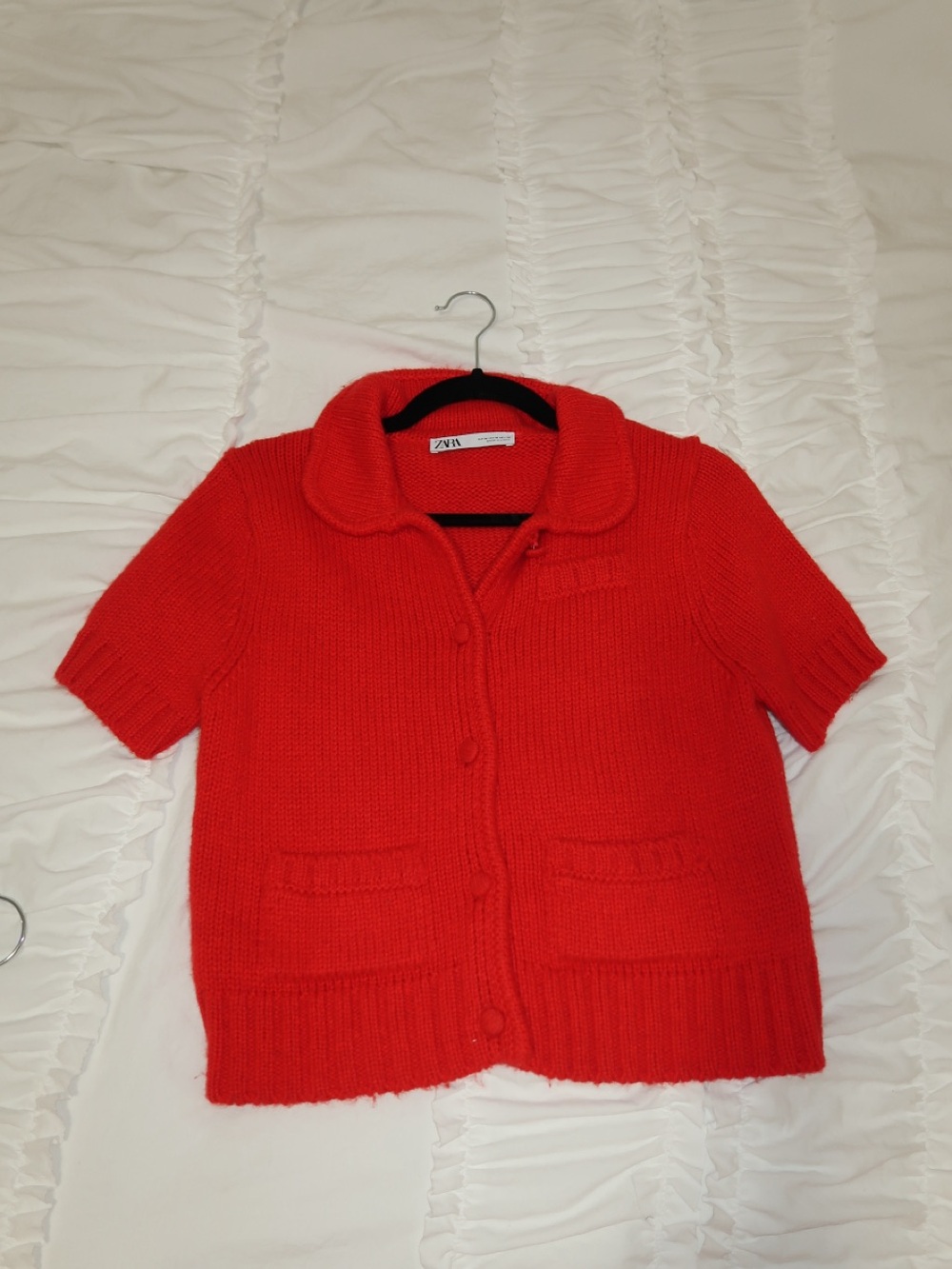 Zara Vibrant Red Knit Cardigan